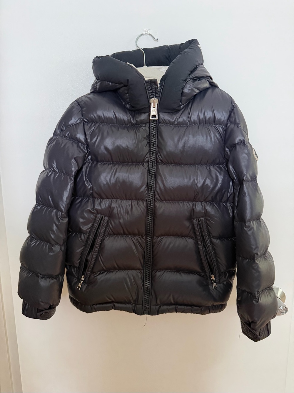 Authentic Moncler Quilted Puffer Jacket with Hood for Kids